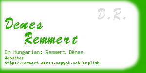 denes remmert business card